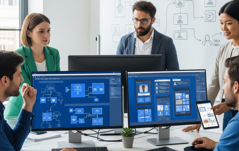 Design team working on a user interface.